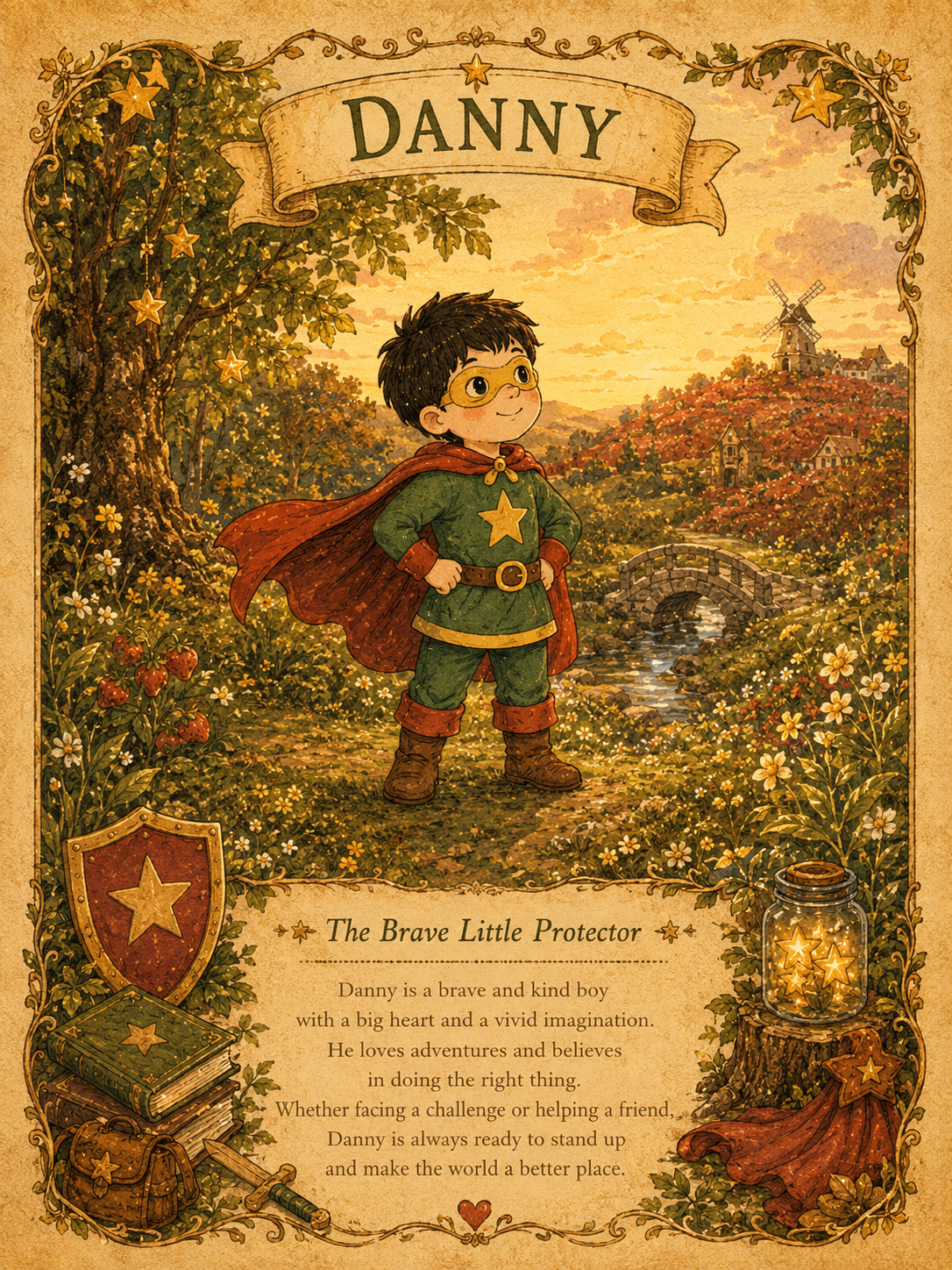 Danny storybook character card