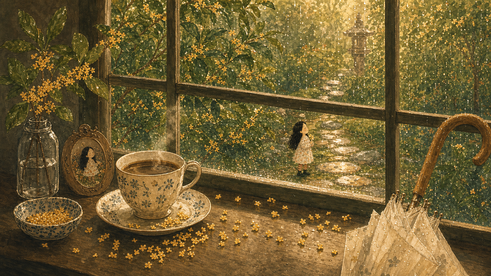 Osmanthus Rain — Emma enjoying the coffee