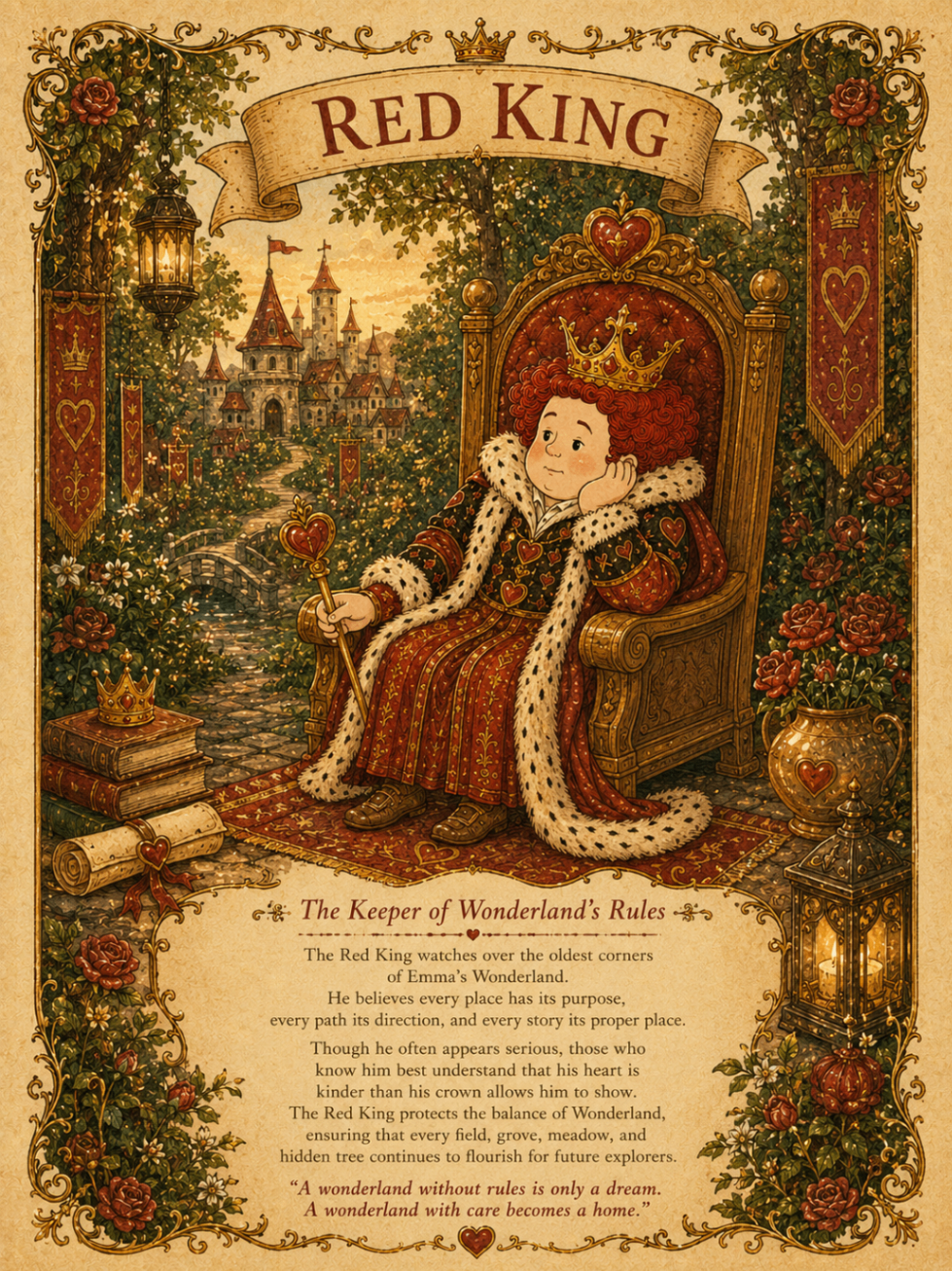 The Red King storybook character card