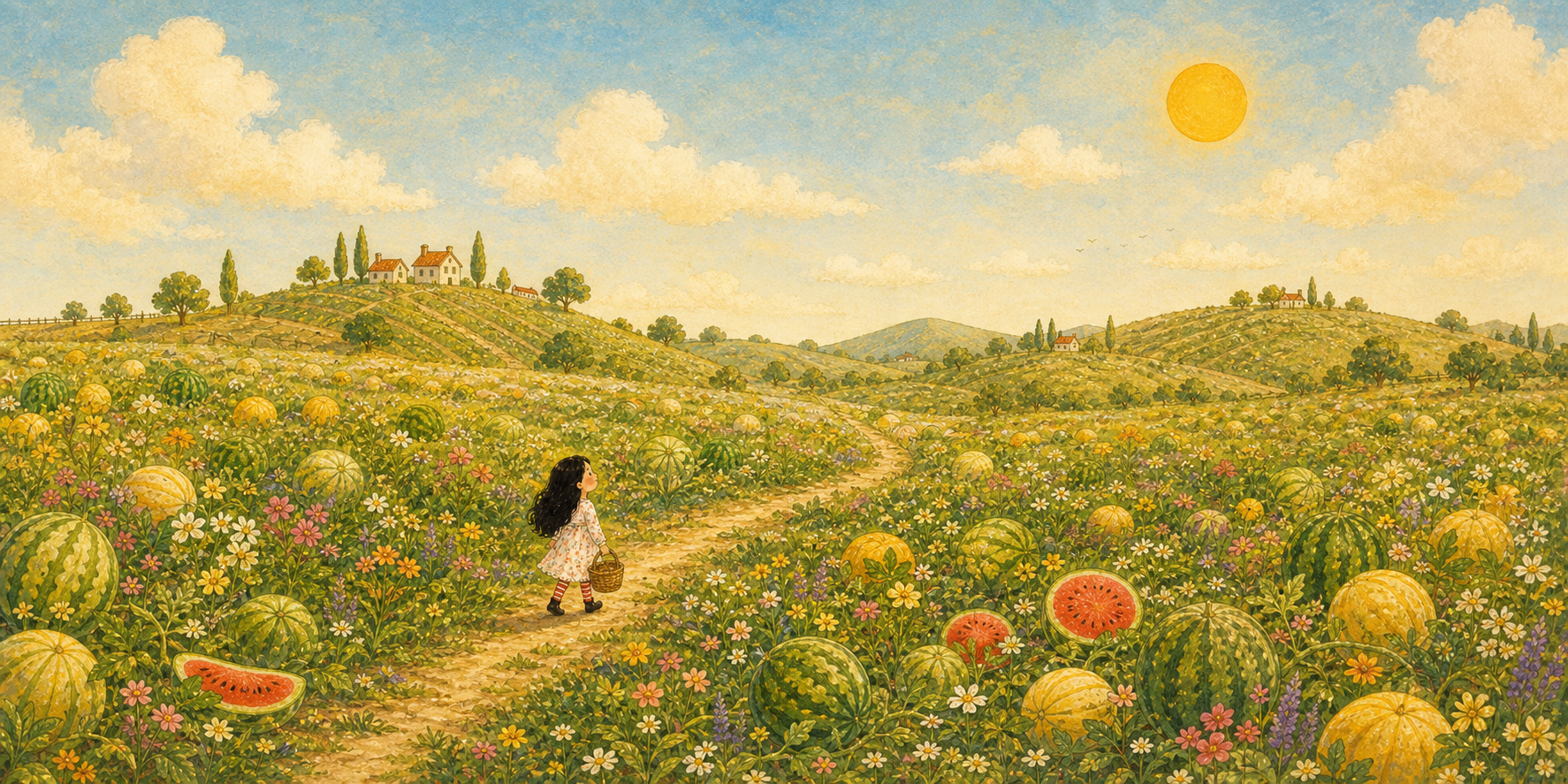 Sunmelon Meadow — storybook landscape